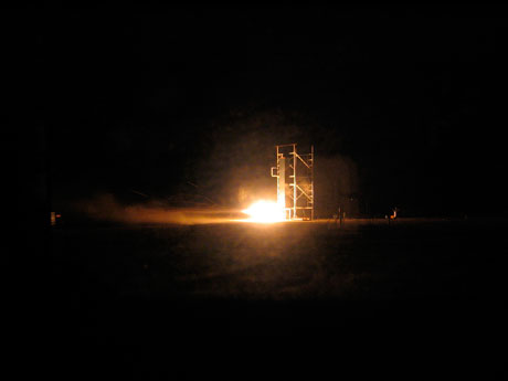 Liquid fueled rocket. Second burn.